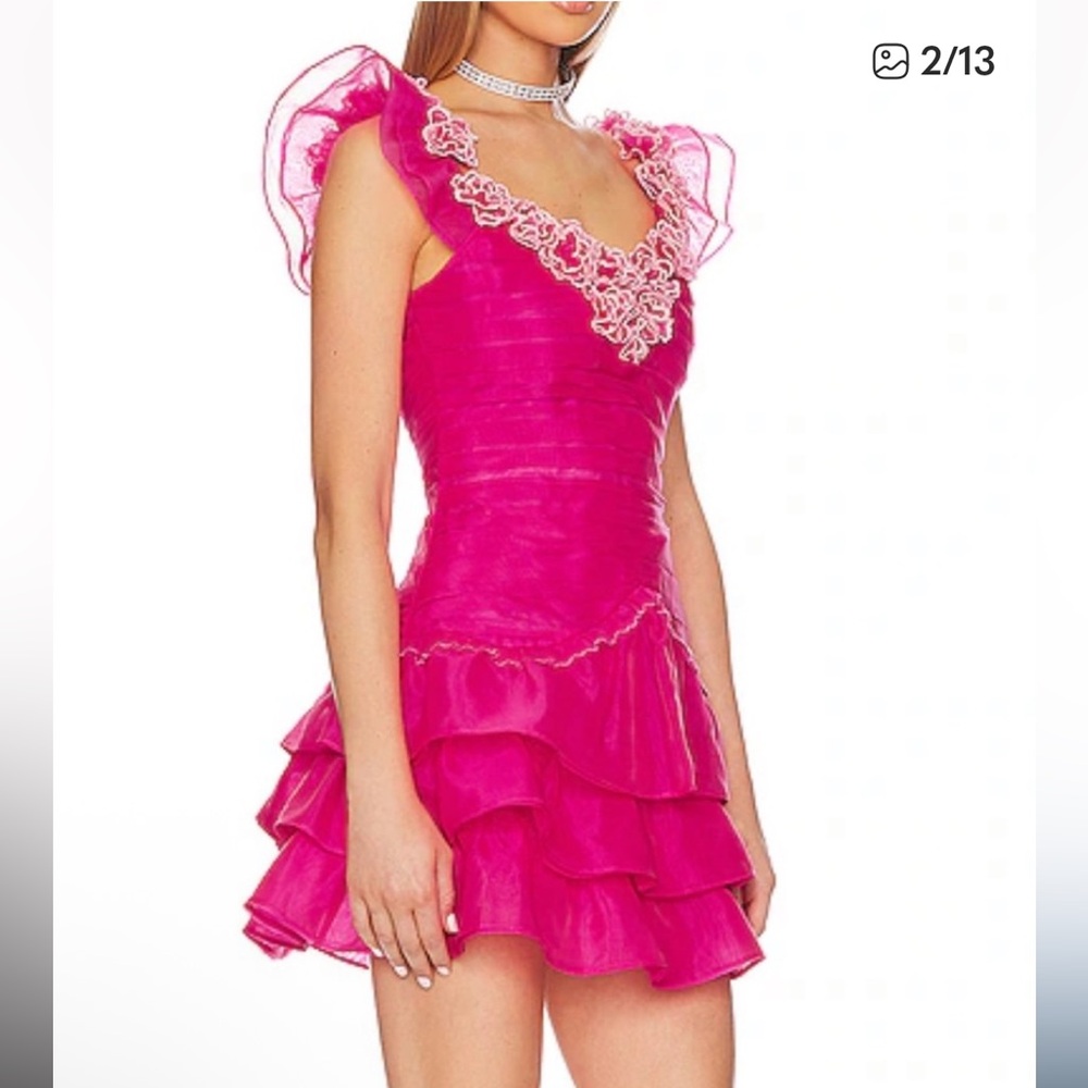 LoveShackFancy Pink Ruffled Dress - Picture 2 of 8
